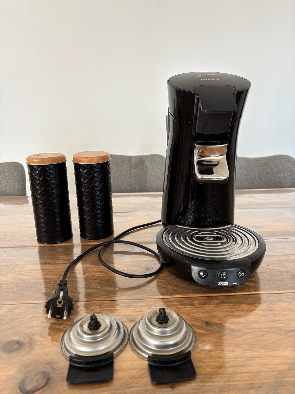 Senseo koffiezetapparaat met 2 koffiepadhouders, Koffiepads en cups, Gebruikt, Koffiemachine, Ophalen of Verzenden