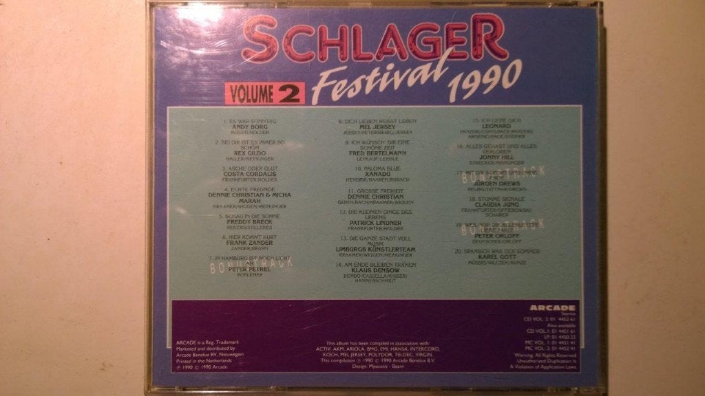 Schlagerfestival 1990 Volume 2, Ophalen of Verzenden, Zo goed als nieuw, Schlager, Album