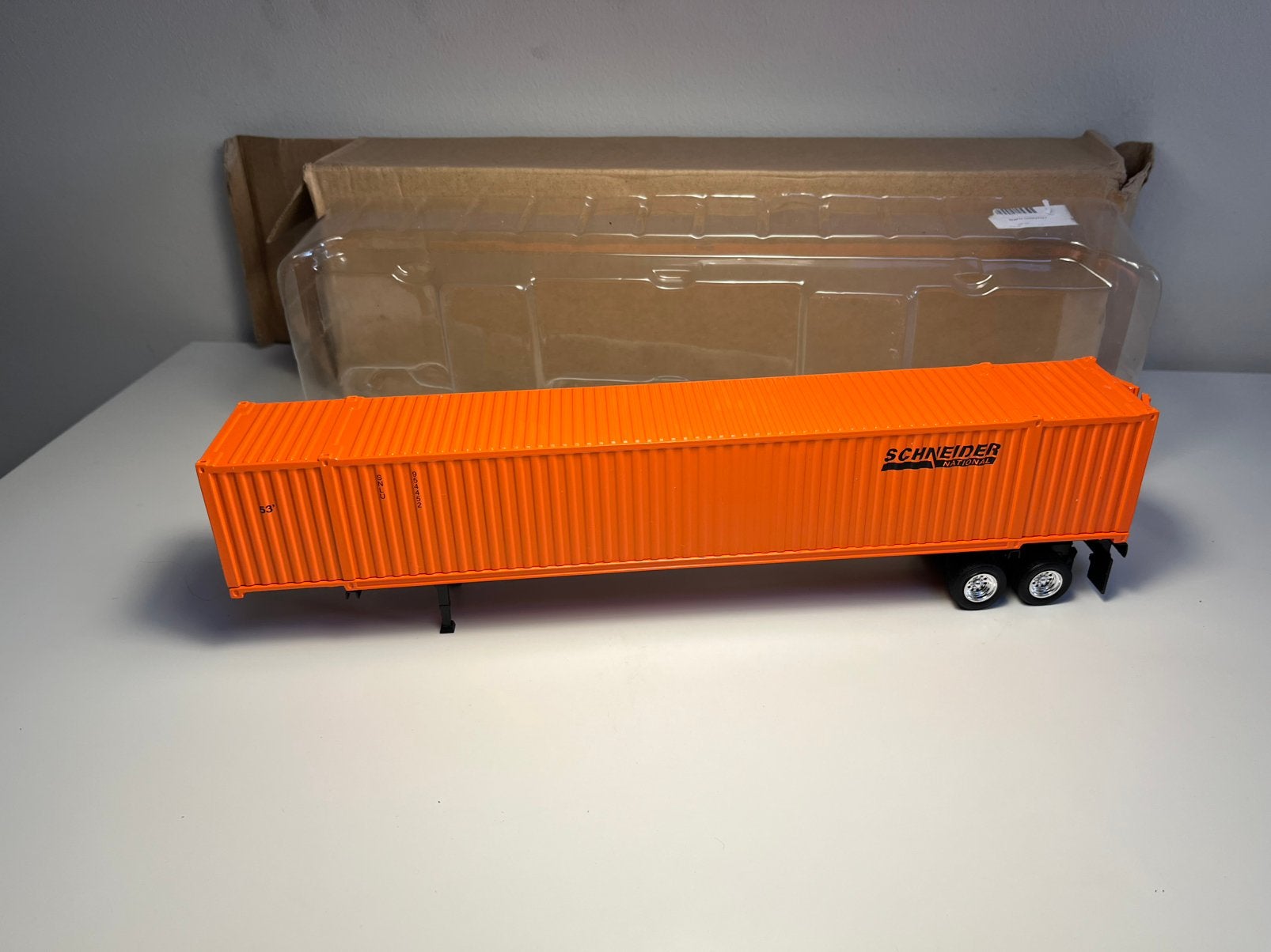 Tonkin Paccar - Schneider Container Trailer - Schaal 1:50, Ophalen of Verzenden, Zo goed als nieuw, Bus of Vrachtwagen