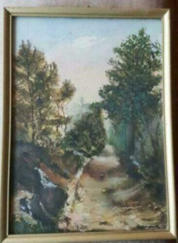 Oud aquarel bos pad Helna Kruijswijk (1917-2013), Antiek en Kunst, Ophalen