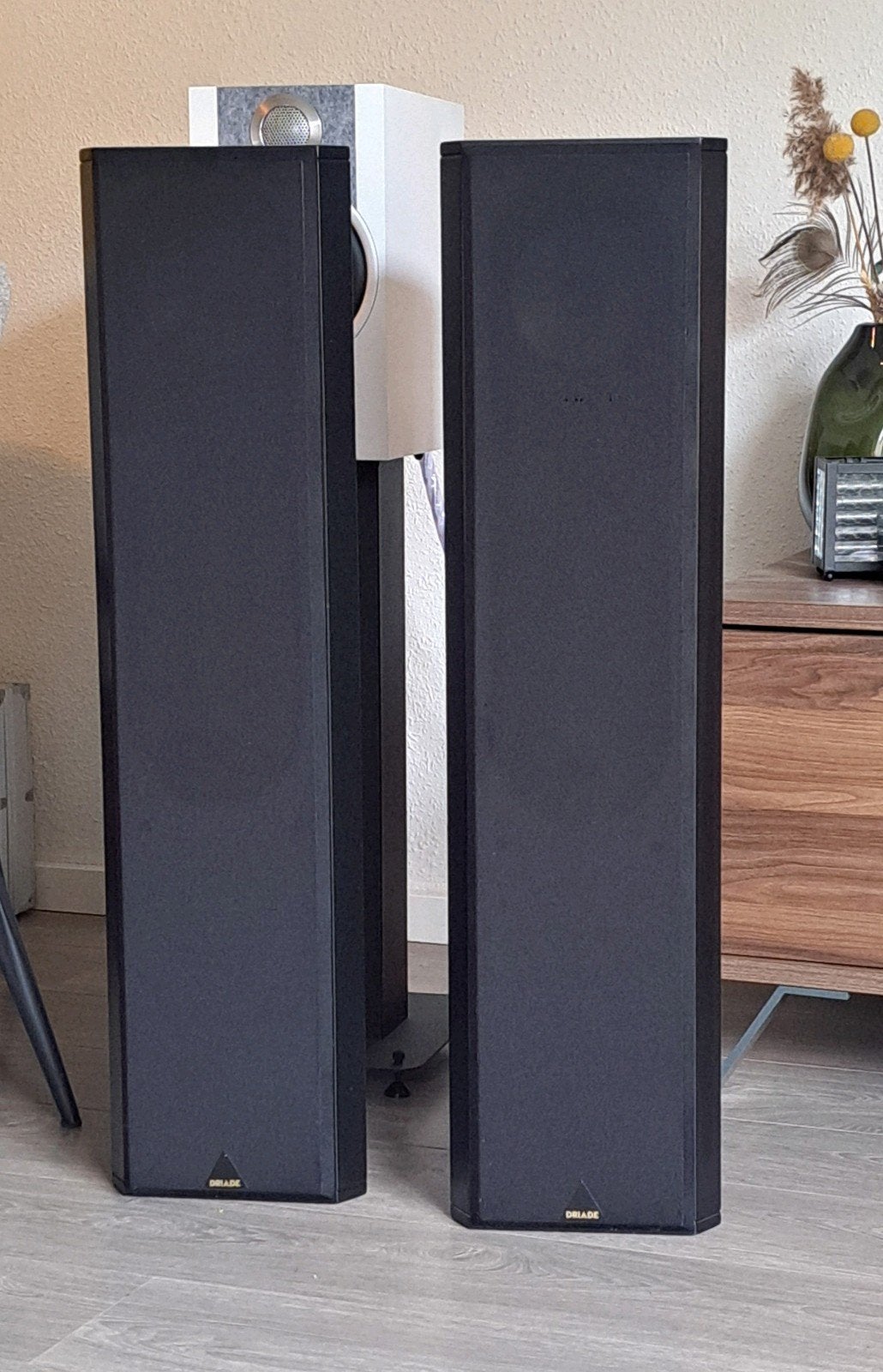 Driade Model 9 Luidsprekers - Gemodificeerd & Nette Staat, Vloerstaande luidspreker, Gebruikt, 60 tot 120 watt, Basreflex