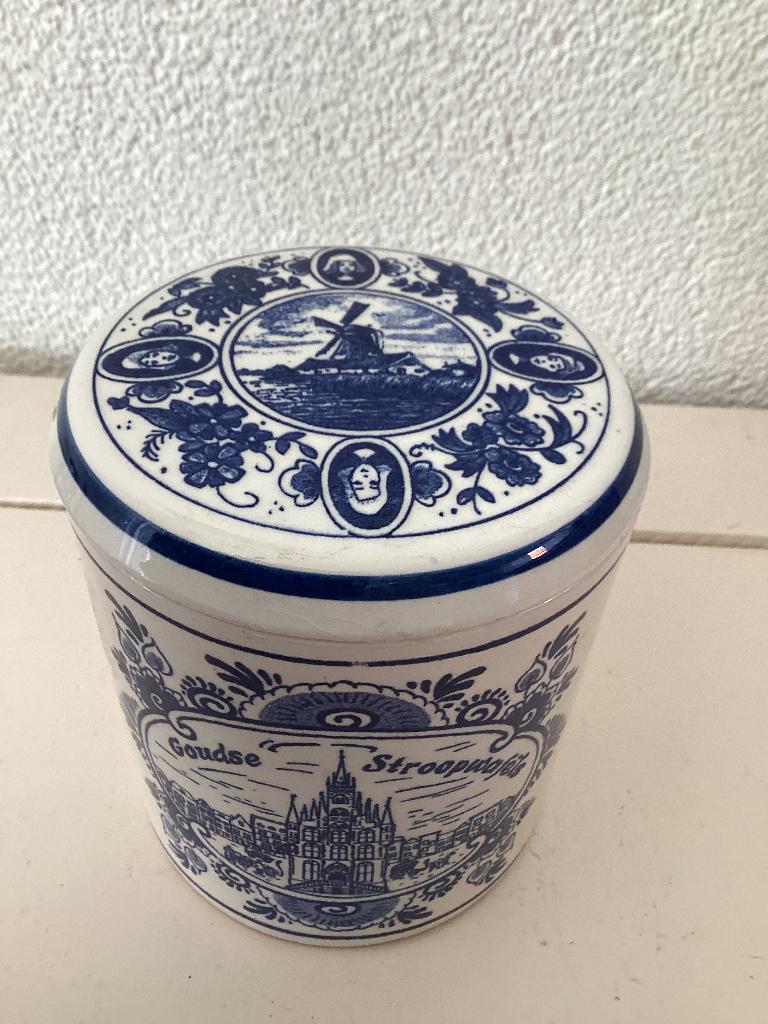 Stroopwafel Pot. Delft Blauw., Antiek en Kunst, Ophalen of Verzenden