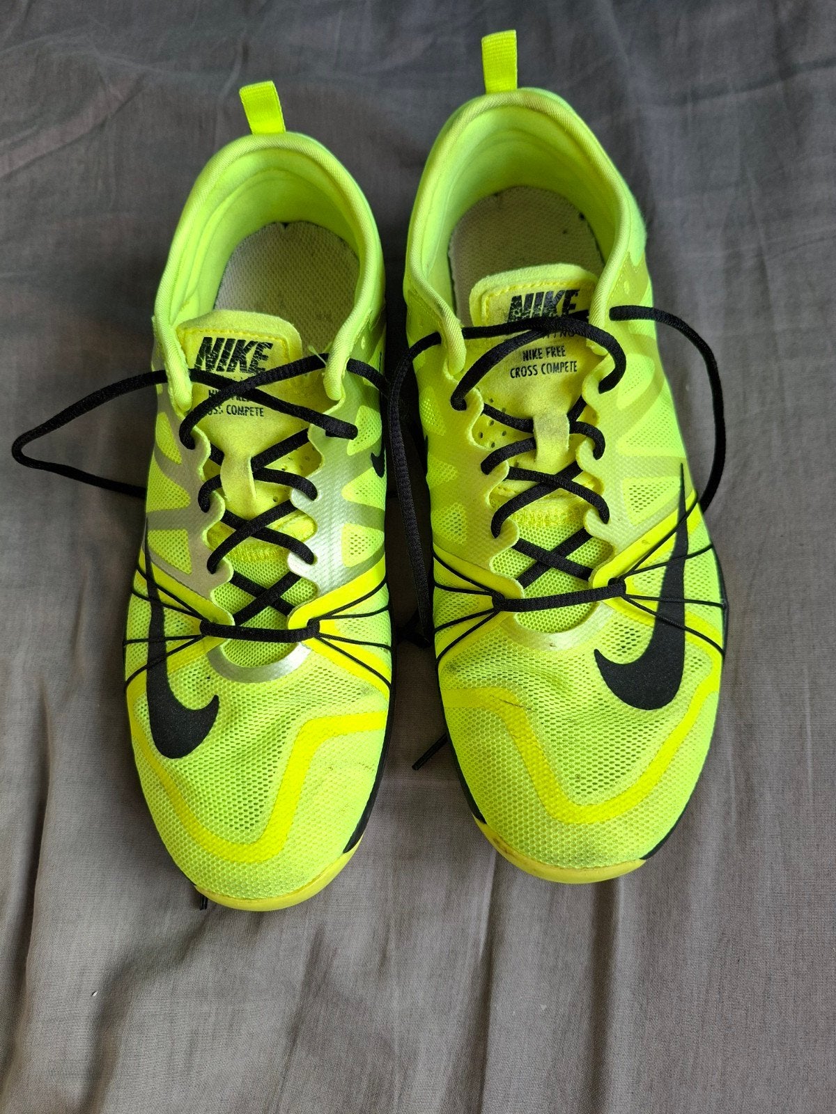 Nike Free Cross Compete Hardloopschoenen - Neon Geel, Ophalen of Verzenden, Zo goed als nieuw, Overige sporten, Hardloopschoenen