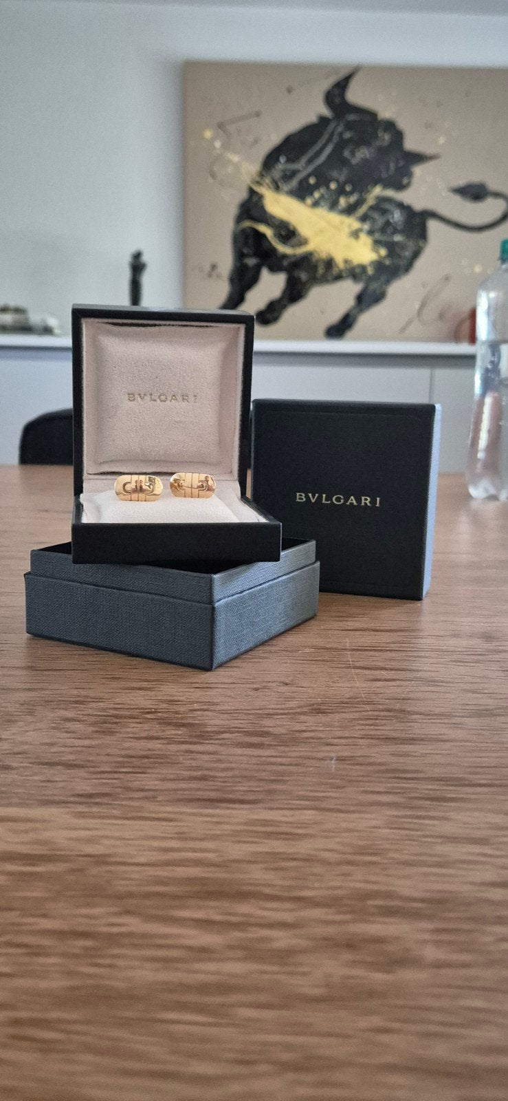 18k geel gouden Bvlgari Parentesi oorbellen, Sieraden, Tassen en Uiterlijk, Oorbellen, Ophalen, Geel, Zo goed als nieuw, Knopjes of Stekers