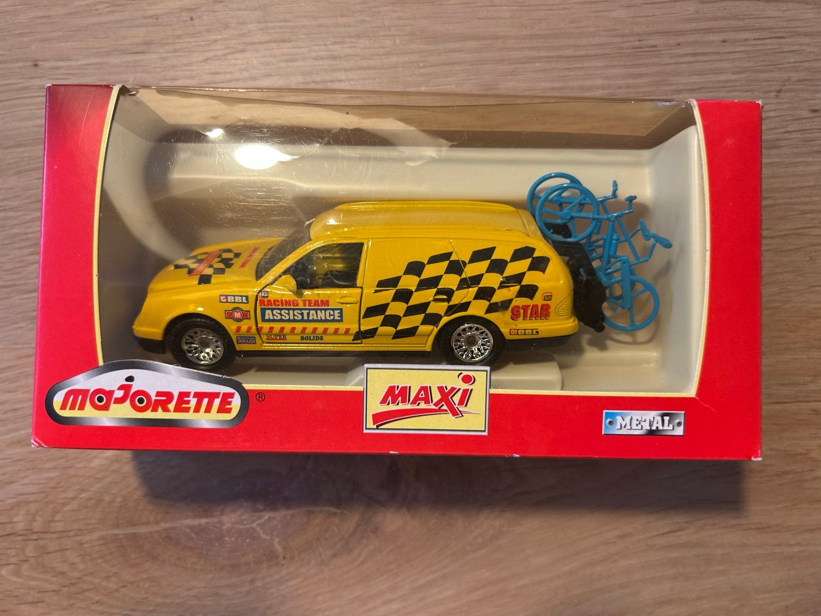 Majorette Maxi Racing Team Assistance busje met fietsen, Ophalen of Verzenden, Zo goed als nieuw