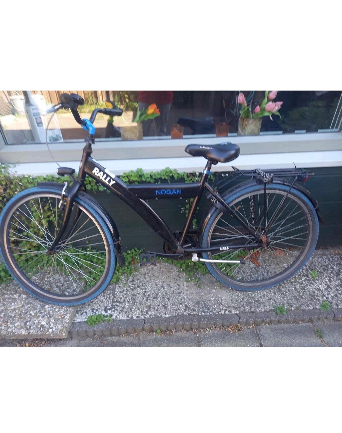 Nogan Rally fiets - Zwart met blauwe accenten, Terugtraprem, Ophalen, Overige merken, 53 tot 56 cm