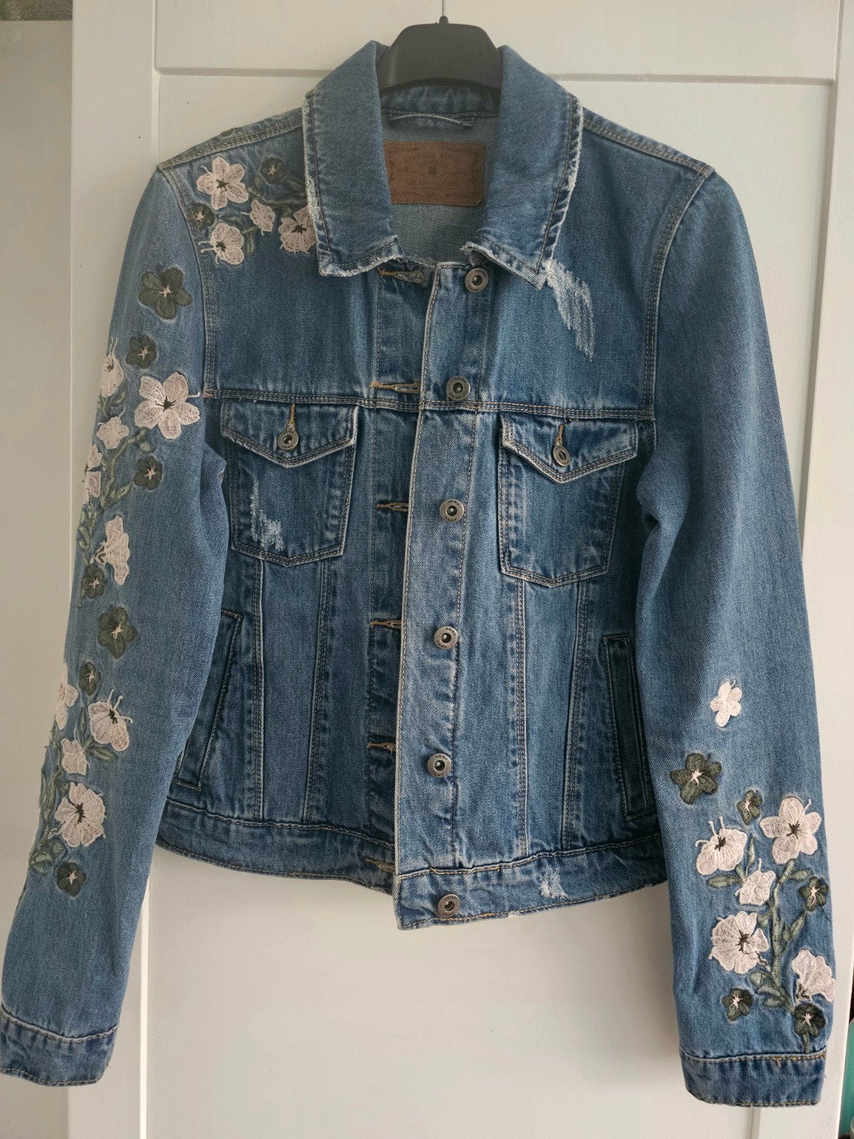 Vintage Amisu spijkerjack (34), Kleding | Dames, Ophalen of Verzenden, Zo goed als nieuw, Wit