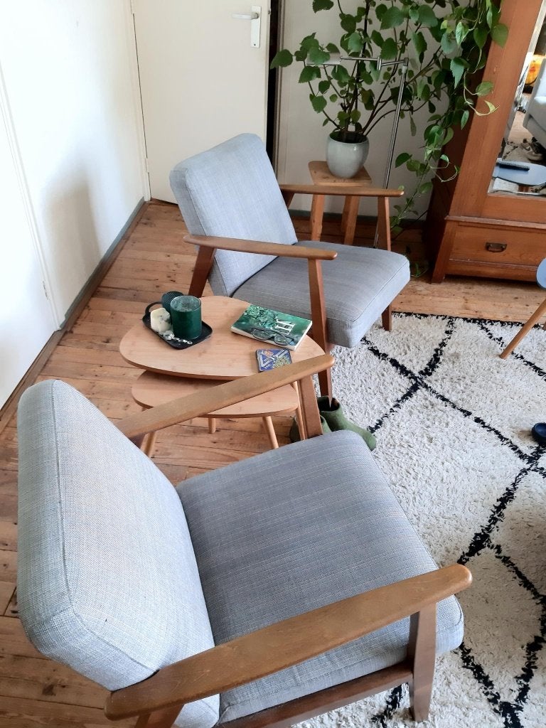 Set van 2 ikea EKENÄSET fauteuils, Huis en Inrichting, Ophalen, Hout, Gebruikt, 75 tot 100 cm