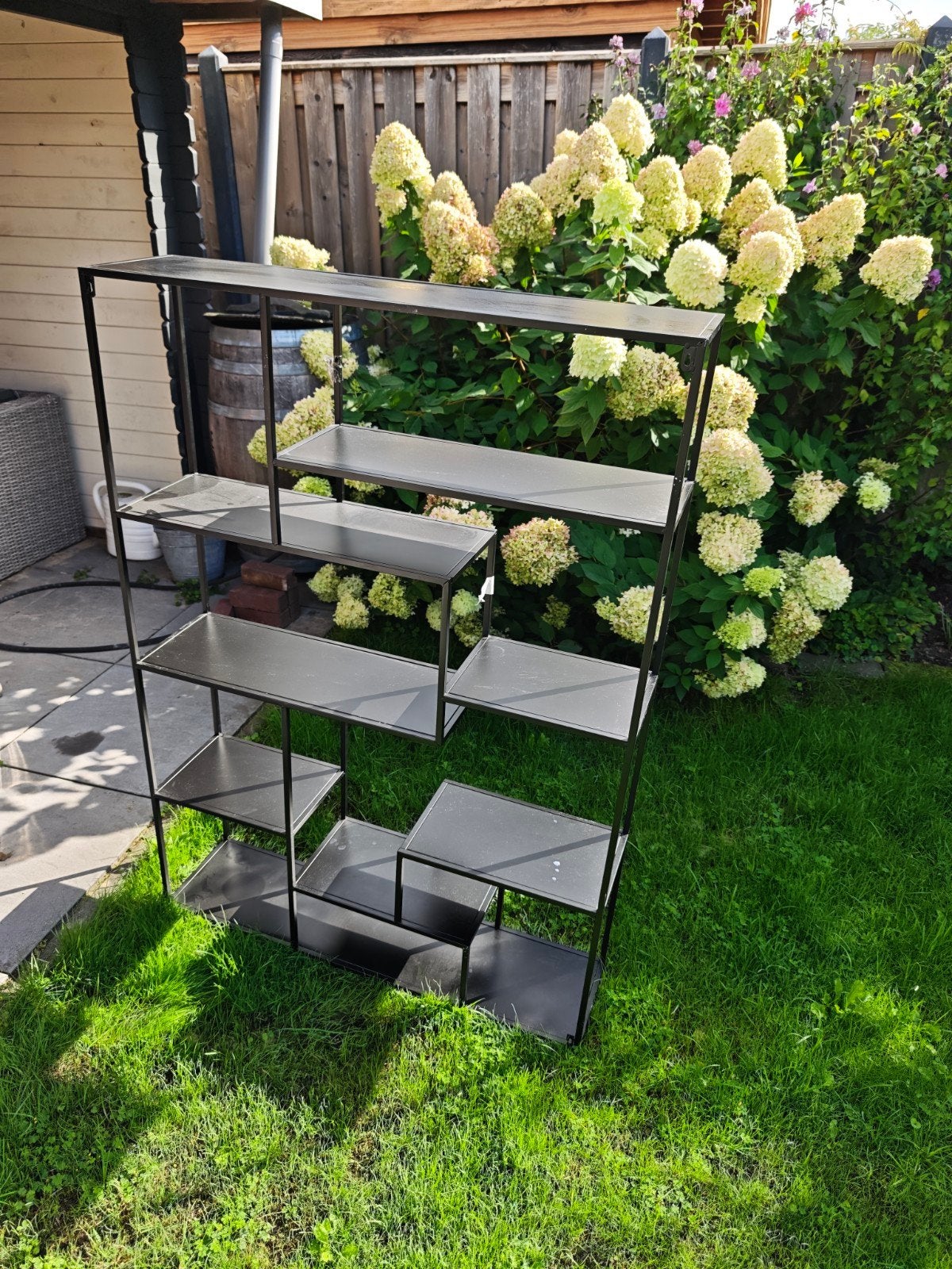 Modern Zwart Metalen Boekenkast / Rek - 100x25x140 cm, Ophalen, Zo goed als nieuw