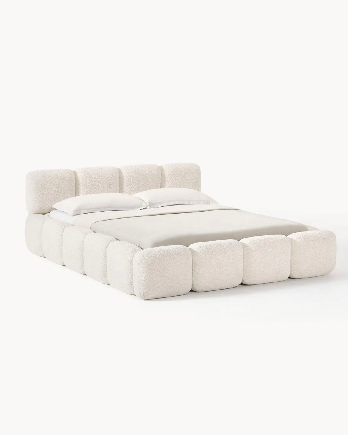 Teddy boucle bed 160m - Westwing, Ophalen, Tweepersoons, Zo goed als nieuw, Stof