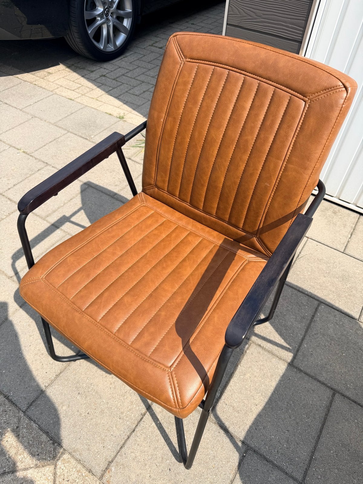 3 Skai leren industriële eetkamerstoelen - Pronto Wonen, Ophalen, Overige kleuren, Drie, Leer