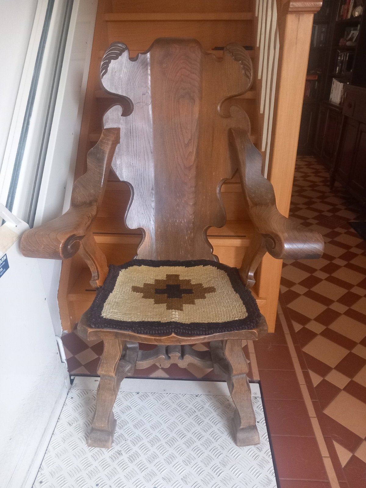 Sinterklaas stoel. (rustieke eiken stoel), Antiek en Kunst, Ophalen of Verzenden
