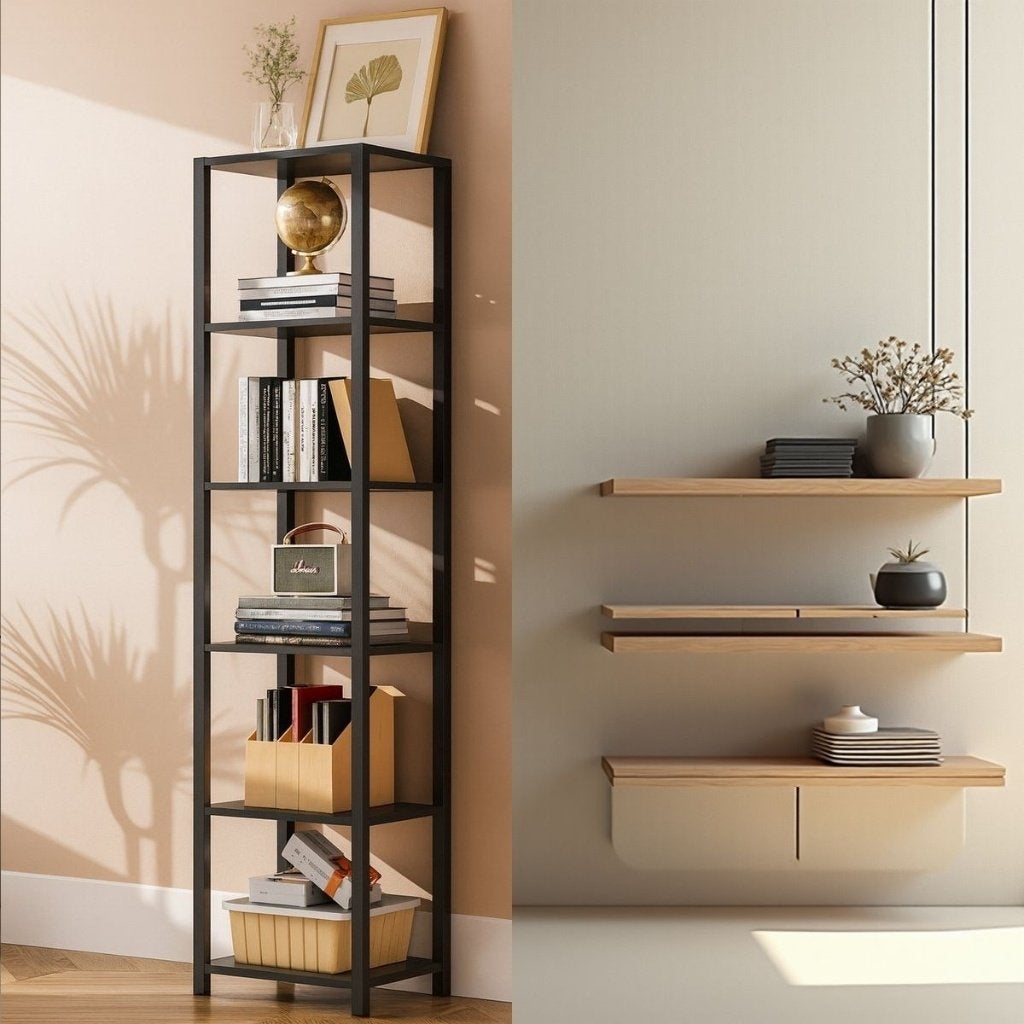 Boekenkast industrieel–5 open planken-165×38×27 cm-Zwart, Huis en Inrichting, Ophalen of Verzenden, Zo goed als nieuw