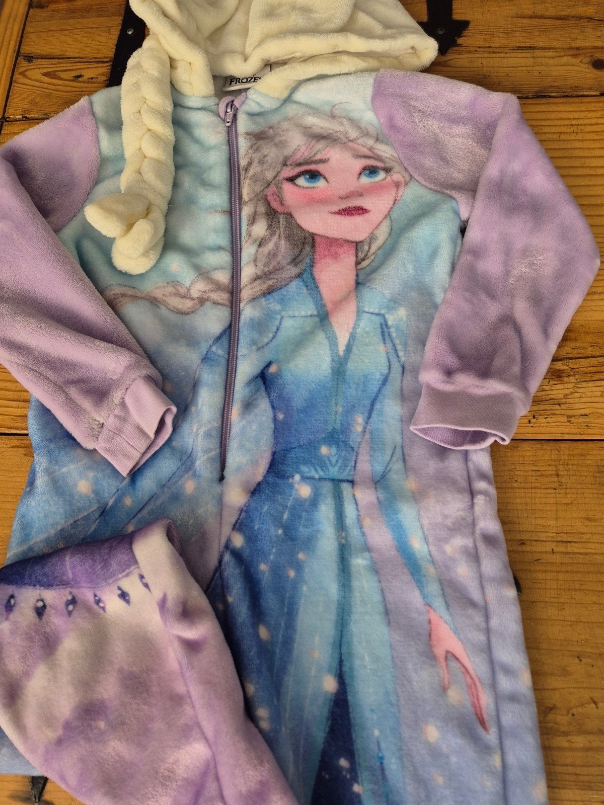 Elsa Frozen onesie maat 116 (label 122), Ophalen, Nacht- of Onderkleding, Gebruikt, Disney Frozen
