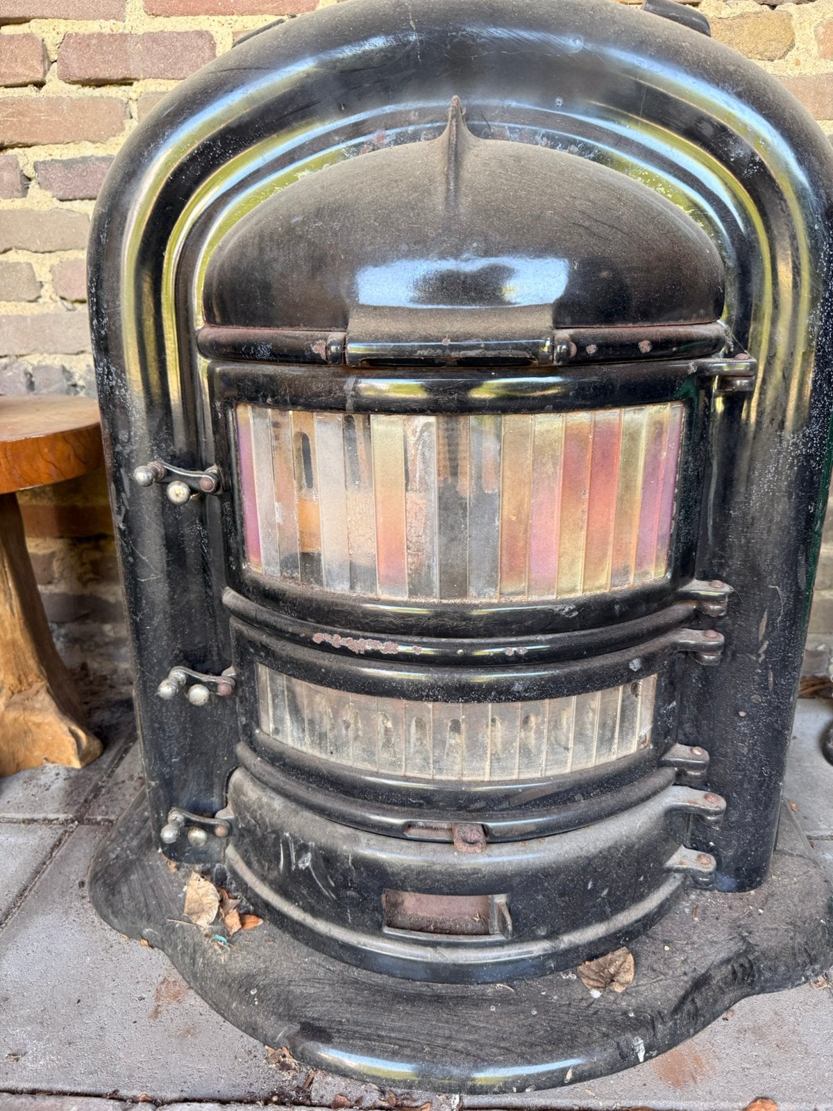 Gietijzer kachel, Huis en Inrichting, Kachels, Ophalen, Gebruikt, Overige brandstoffen, Vrijstaand