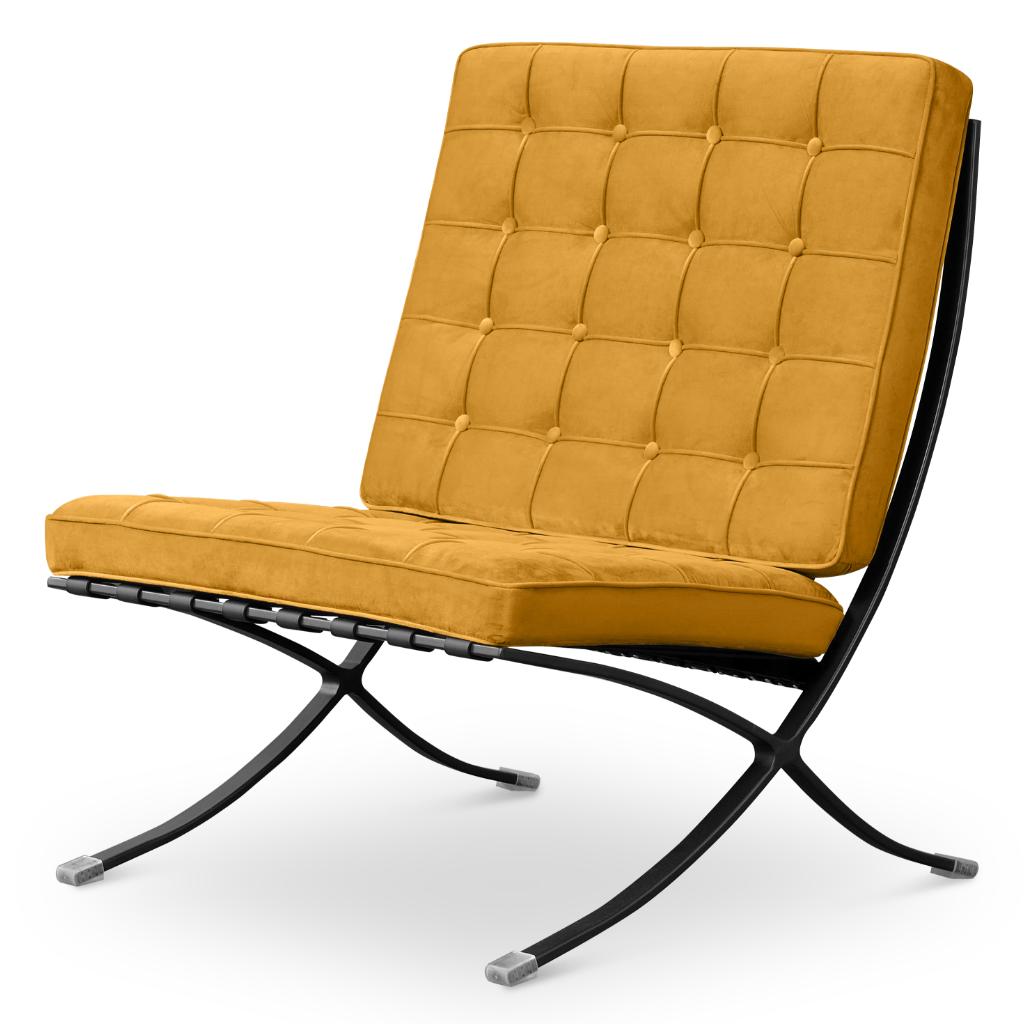 PaviljoenXL Fauteuil + Voetenbank | Oker Velvet | Uitverkoop, Ophalen, Info@caveldesign.com, Minder dan 75 cm, 7775PB