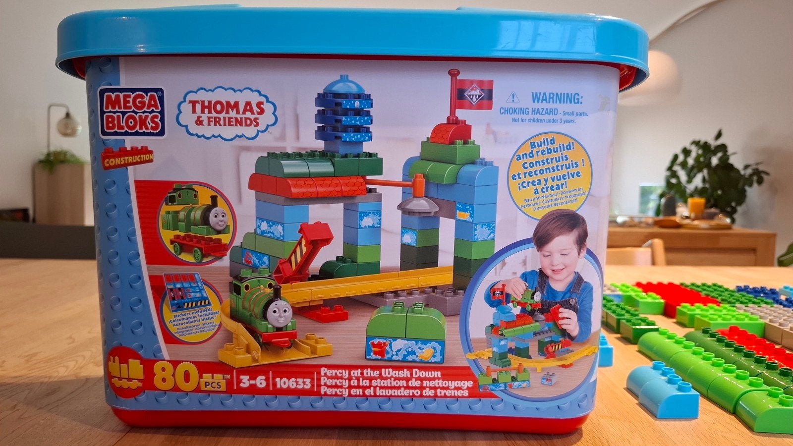 Mega Bloks Thomas de Trein Wasstraat - 80 Stuks, Ophalen, Zo goed als nieuw, Megabloks
