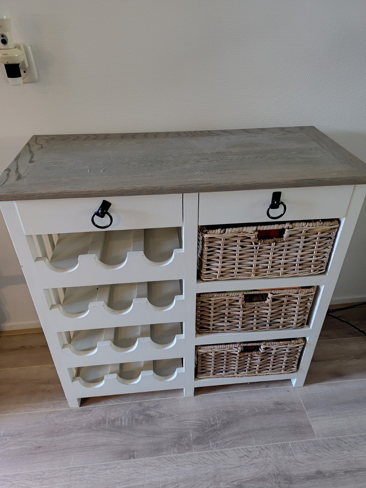 Wijnrek met opbergmanden - Landelijke stijl, Ophalen, Hout