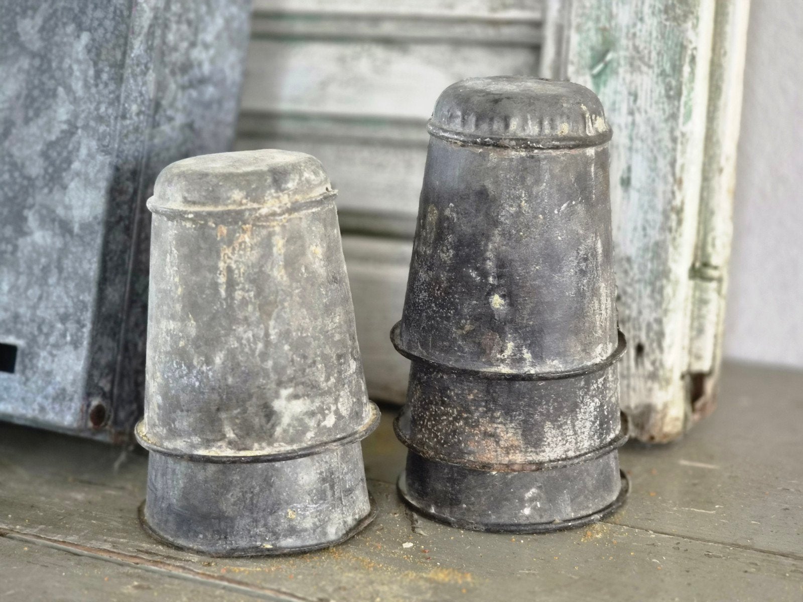 Brocante zinken harspotjes, Ophalen of Verzenden