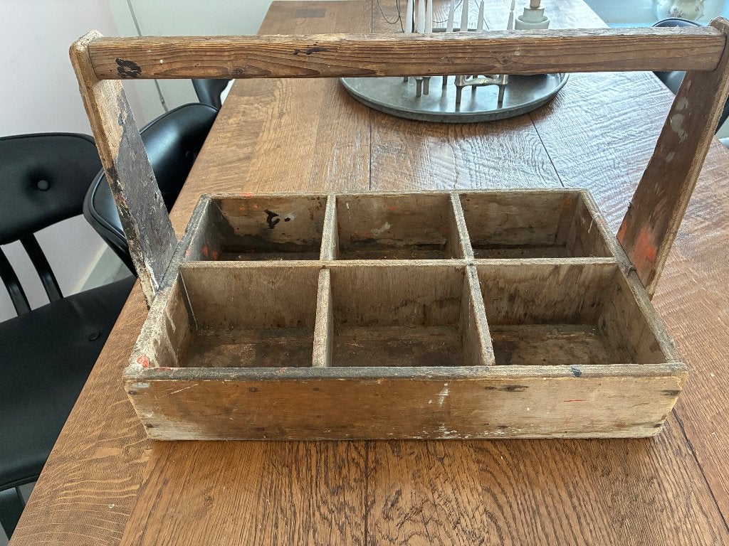Brocante houten schilderskist, Ophalen