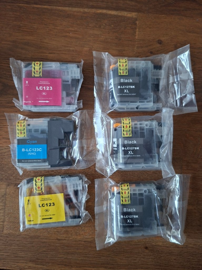 LC123 XL (3x kleur) LC127 XL (3x zw) inkt cartridge Brother, Ophalen, Nieuw, Cartridge