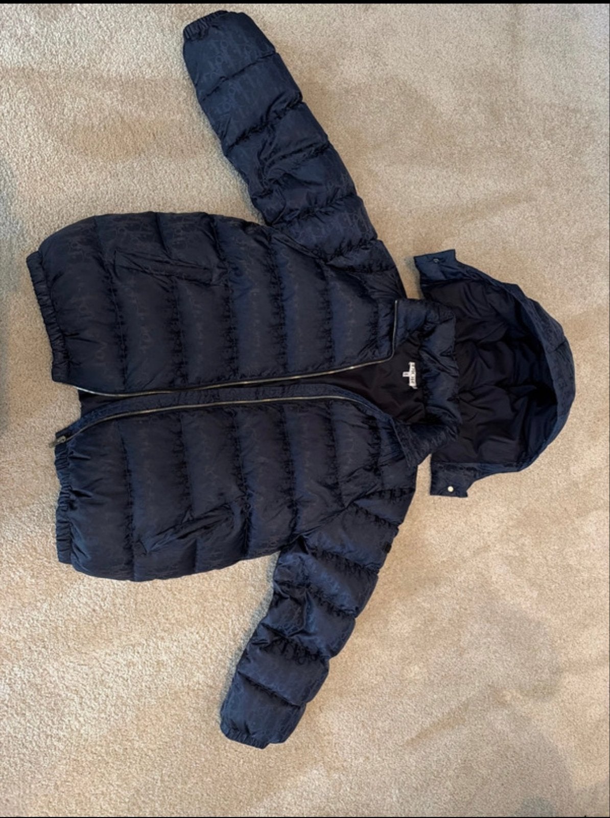 Dior Puffer Jas - donkerblauw met Dior-logo - Maat 12, Ophalen of Verzenden, Nieuw, Jongen of Meisje, Jas