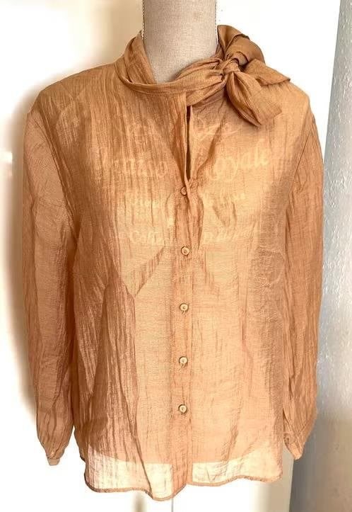 Zara camelkleurige blouse maat 42[dm], Ophalen of Verzenden, Zo goed als nieuw, Maat 42/44 (L), Bruin