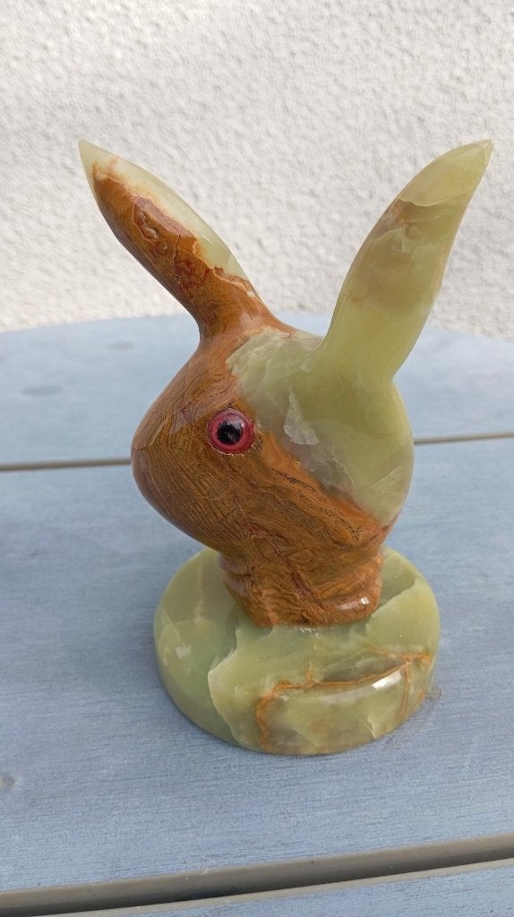 Prachtig beeldje Playboy Bunny konijn volledig in marmer, Ophalen of Verzenden, Gebruikt, Dier