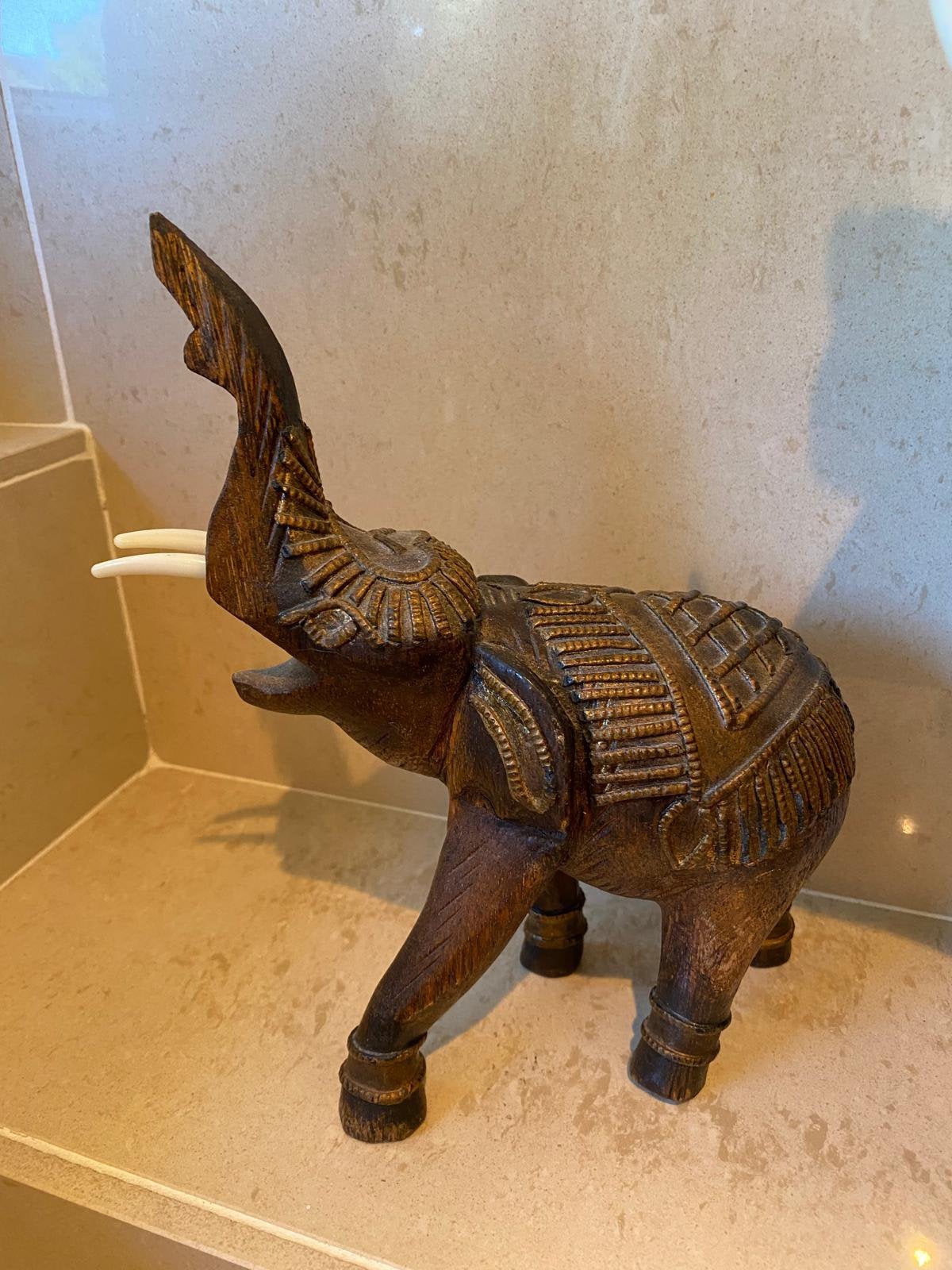 Houten olifant thailand, Ophalen of Verzenden, Zo goed als nieuw, Wild dier, Beeldje of Figuurtje