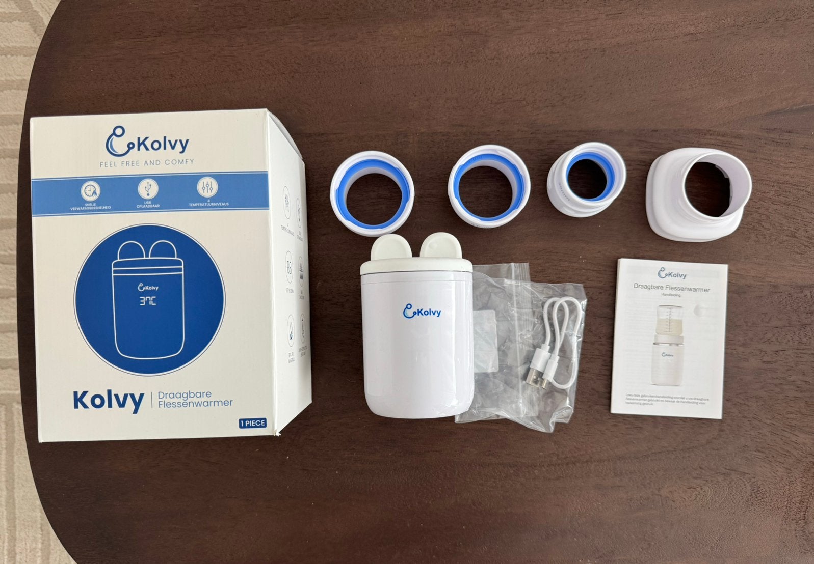 Kolvy Flessenwarmer incl. adapter voor Hegen fles, Ophalen, Zo goed als nieuw, Flessen- of potjesverwarmer