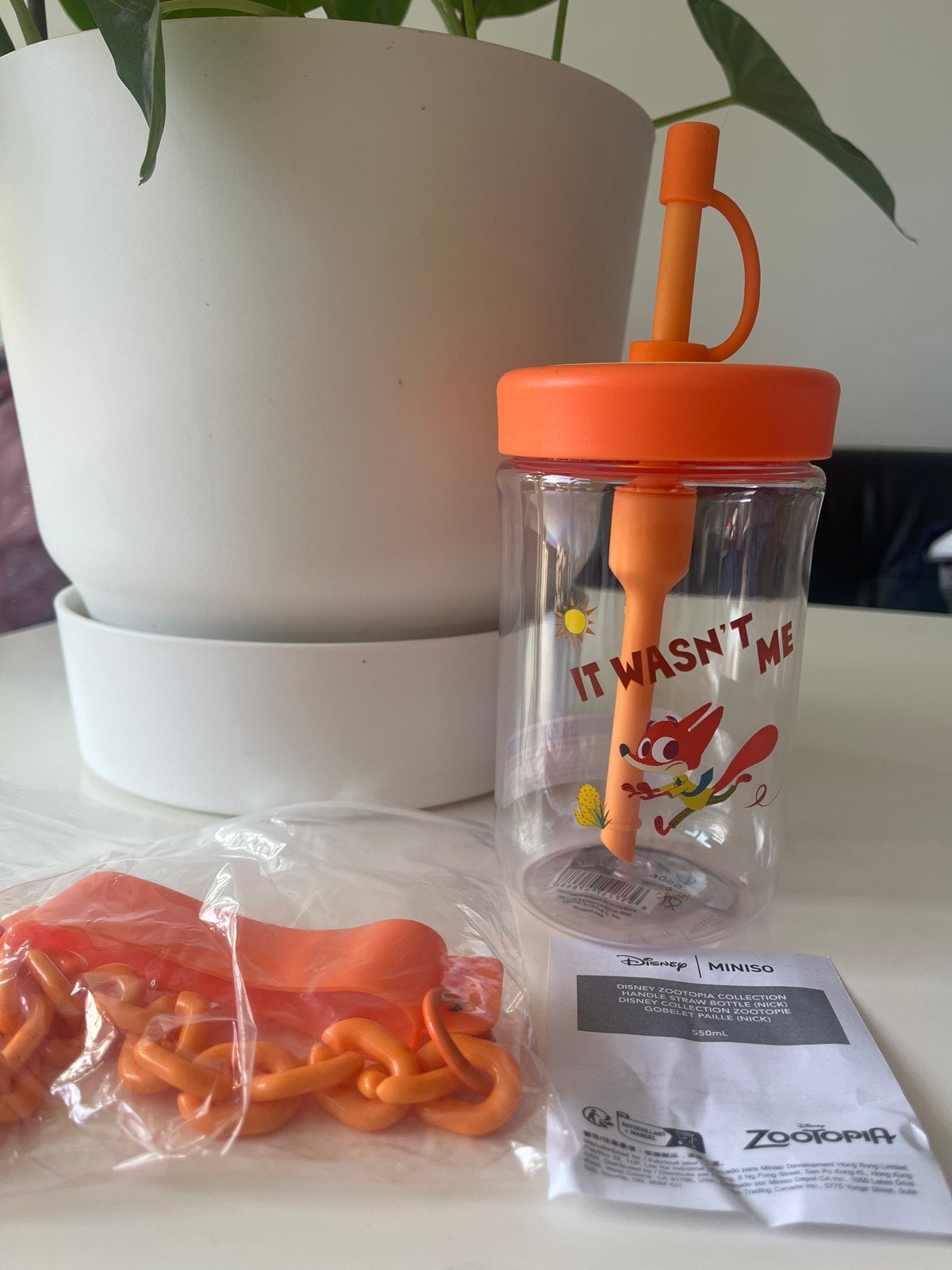 Disney Zootopia Miniso drinkfles met rietje - Nieuw, Ophalen of Verzenden, Nieuw