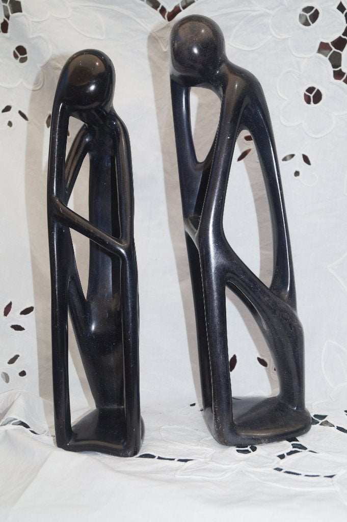 Beeld hout en zwart steen uit kenia handgemaakt. Diverse, Antiek en Kunst, Kunst | Beelden en Houtsnijwerken, Ophalen, Steen of Keramiek