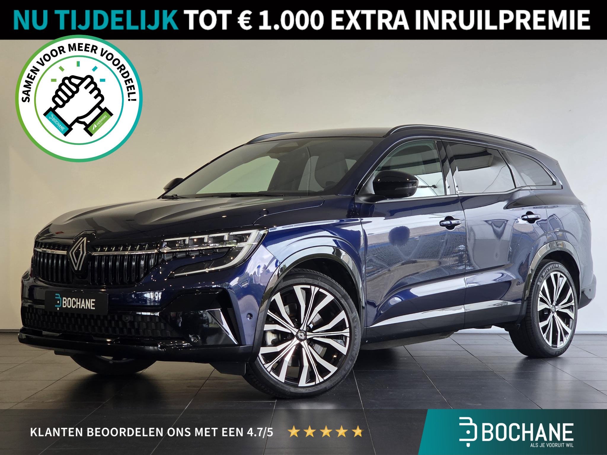 Renault Espace E-Tech full hybrid 200 iconic 7p. TREKHAAK l, Auto's, Gebruikt, 1199 cc, Blauw, 7 stoelen