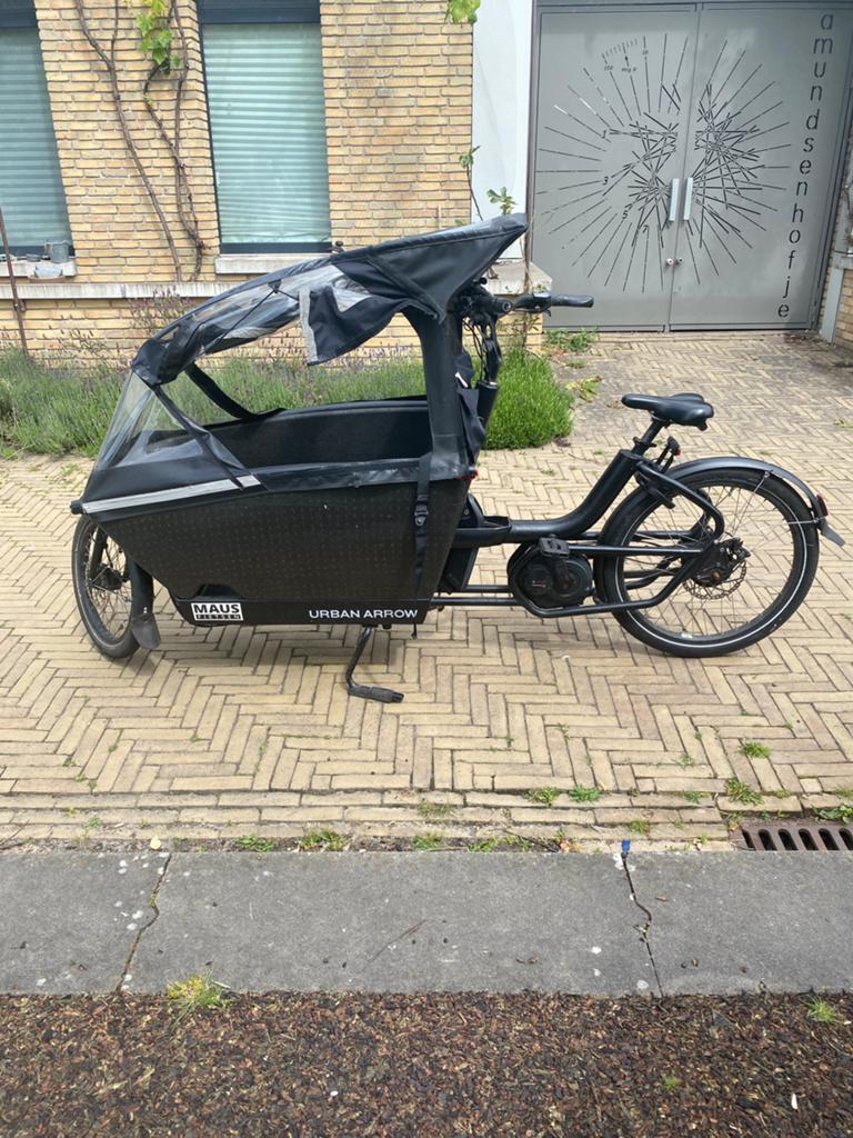 Bakfiets urban arrow, Gebruikt, Huif, 2 kinderen, Ophalen