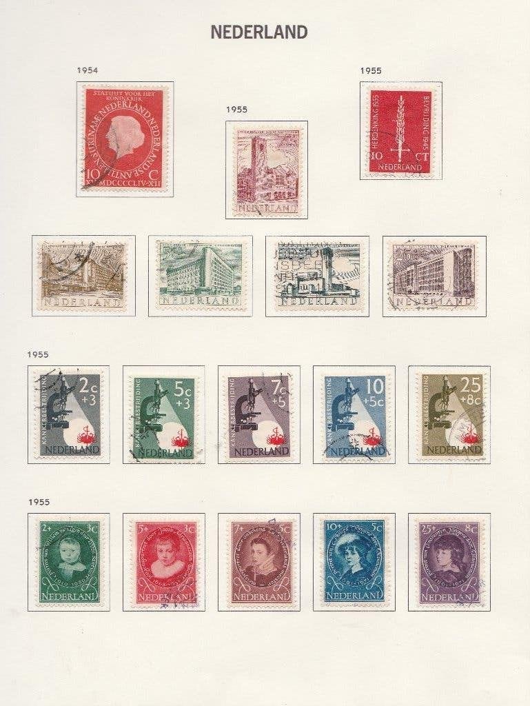 no 52 Nederland 3 serie;s +2  losse zegels, Ophalen of Verzenden, Gestempeld