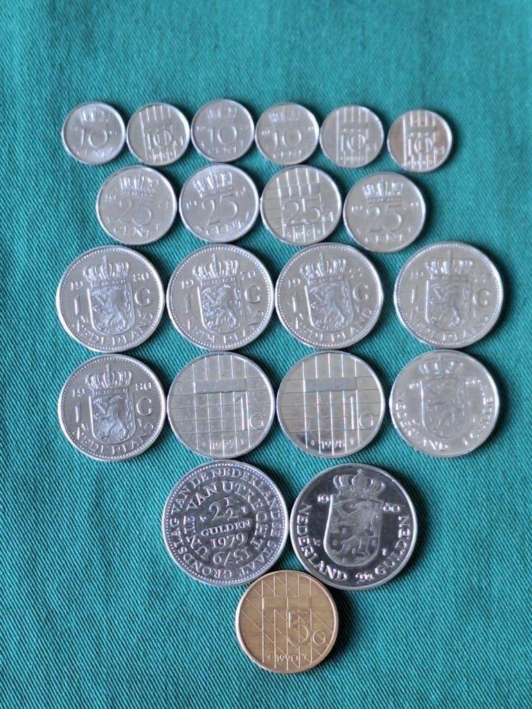 21 munten Nederland 1965-2000, Ophalen of Verzenden, Koningin Juliana, Losse munt