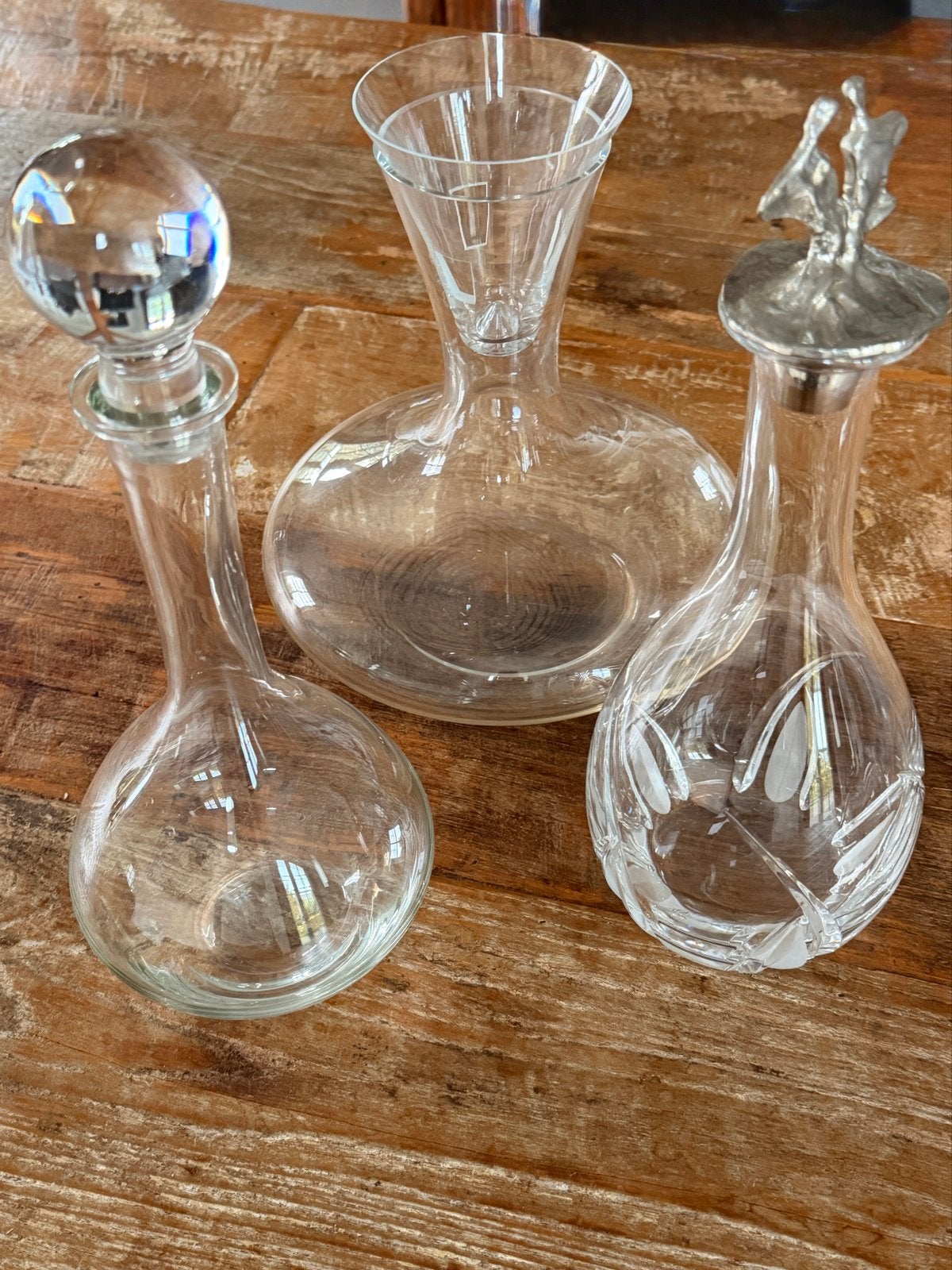 2 Glazen Karaffen en 1 wijn decanteerkaraf, Ophalen