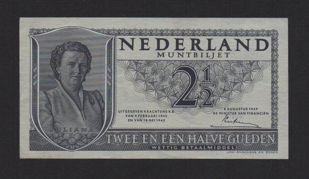 2½ Gulden Bankbiljet 1949 UNC Biljet, Postzegels en Munten, Bankbiljetten | Nederland, Ophalen of Verzenden, 2½ gulden, Los biljet