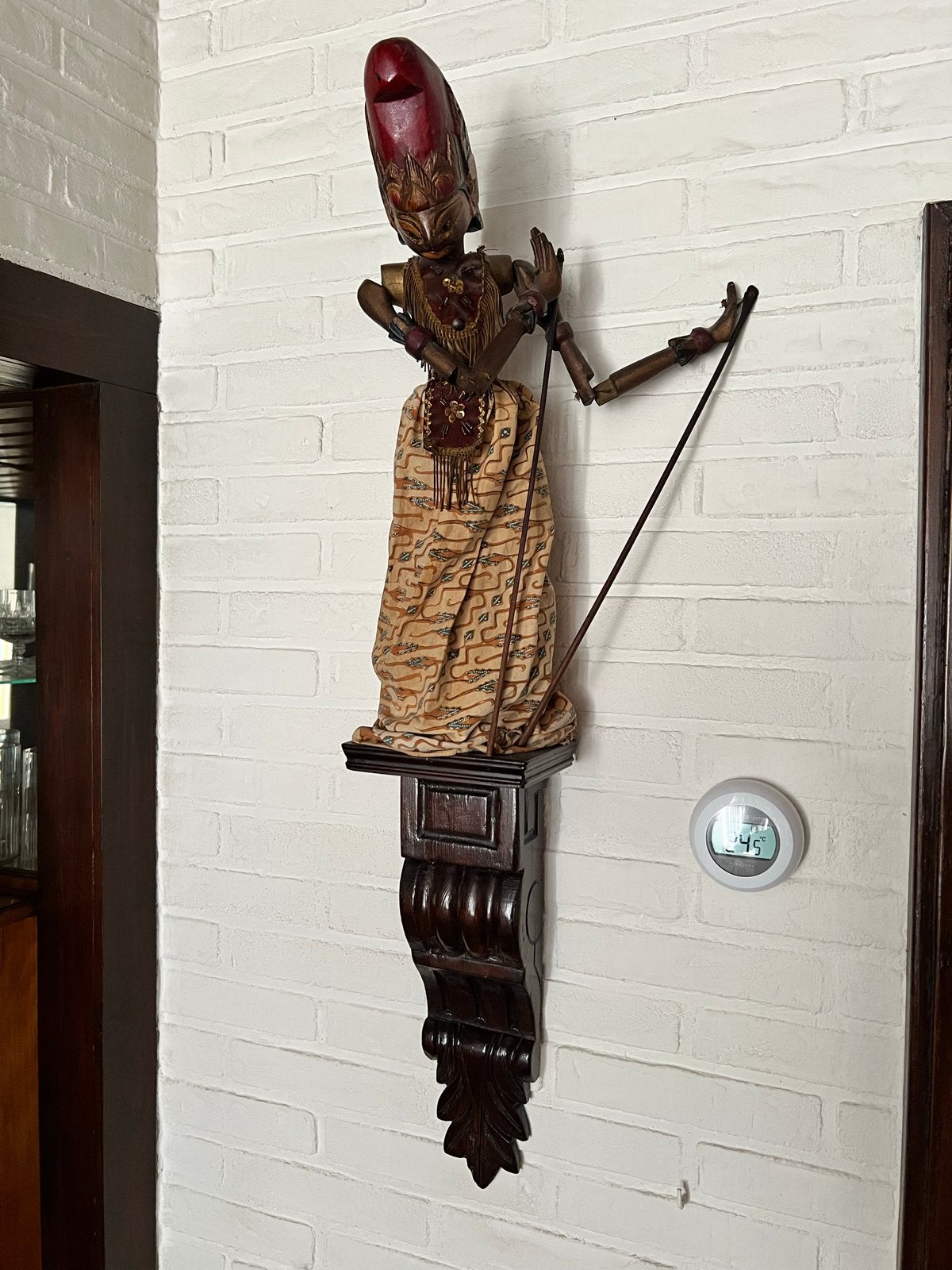 Antieke Indonesische Wayang Golek pop - Houtsnijwerk, Handgemaakt, Beeld, Hout, Klassiek