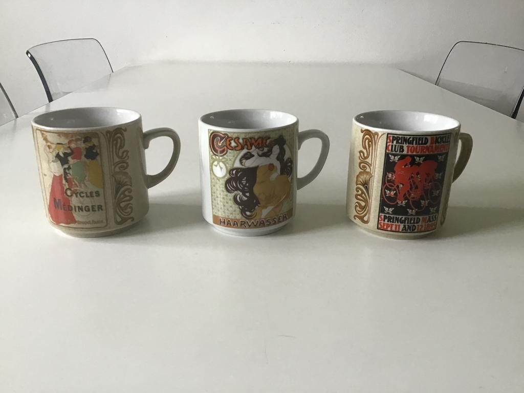 3x Monopoli Italy bekers Art Nouveau Jugendstil; samen €15, Huis en Inrichting, Ophalen of Verzenden, Zo goed als nieuw, Overige stijlen