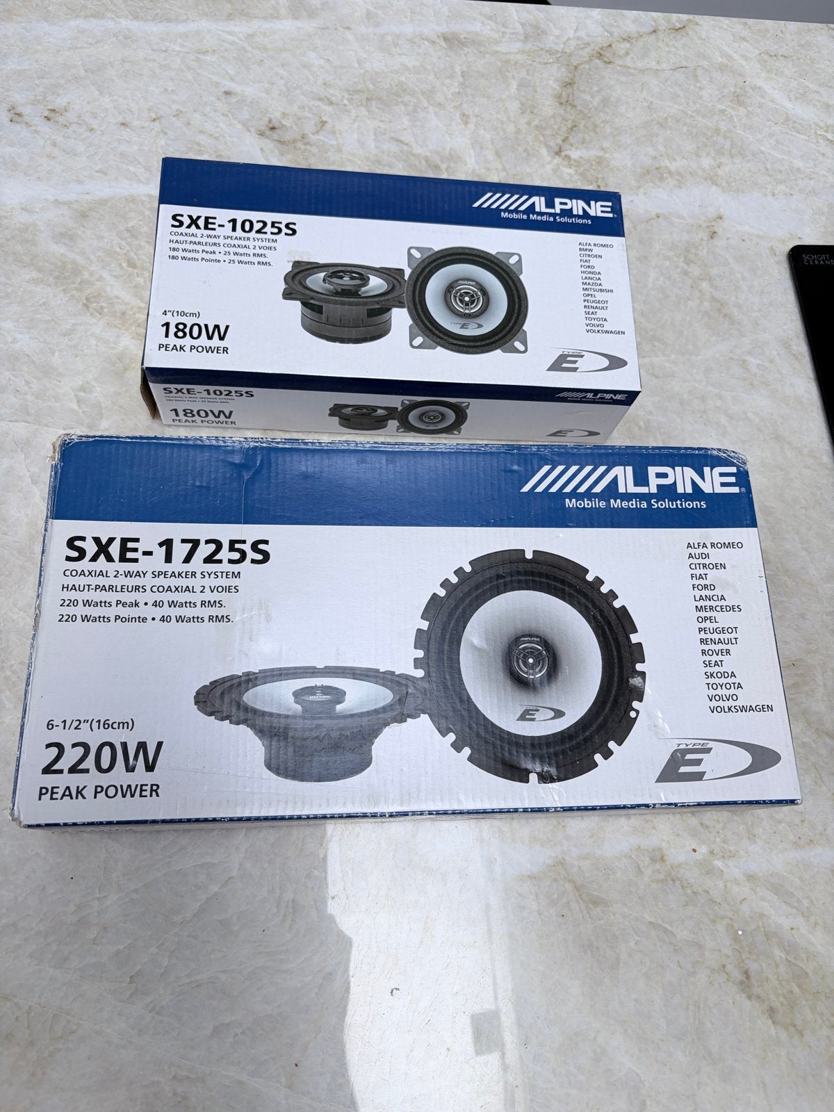Alpine SXE-1025S & SXE-1725S Coaxiale Speakerset, Auto diversen, Ophalen of Verzenden, Nieuw