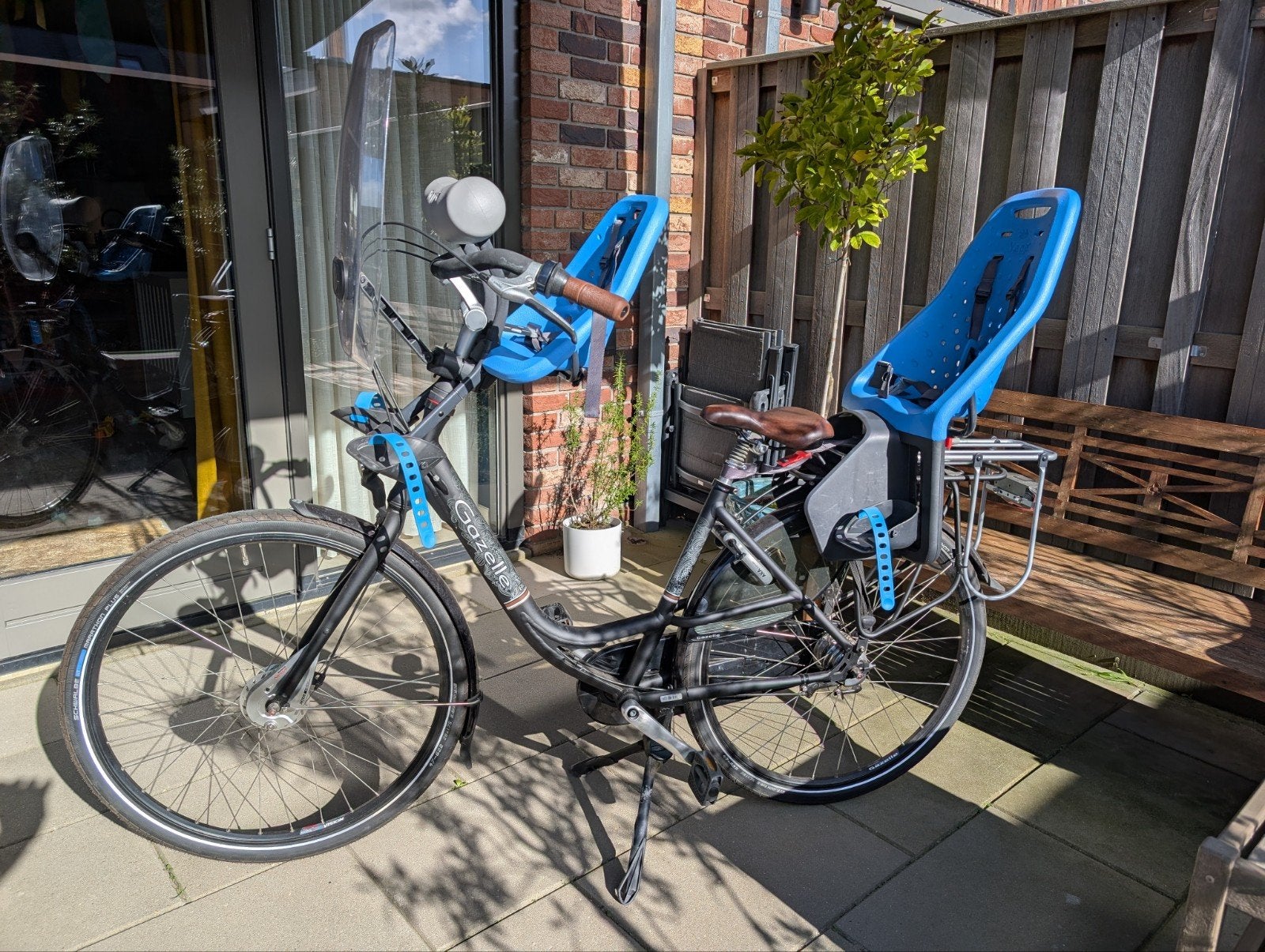 Gazelle Bloom moederfiets met 2 Yepp kinderzitjes, Ophalen, Gebruikt, (Extra) lage instap, 47 tot 50 cm