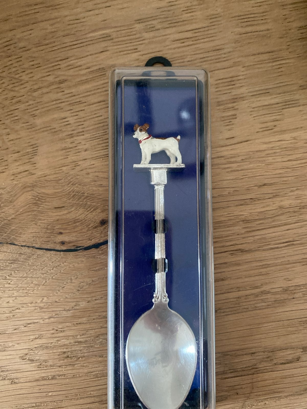 Verzilverde lepel met Jack Russell bruin wit hond, Ophalen of Verzenden