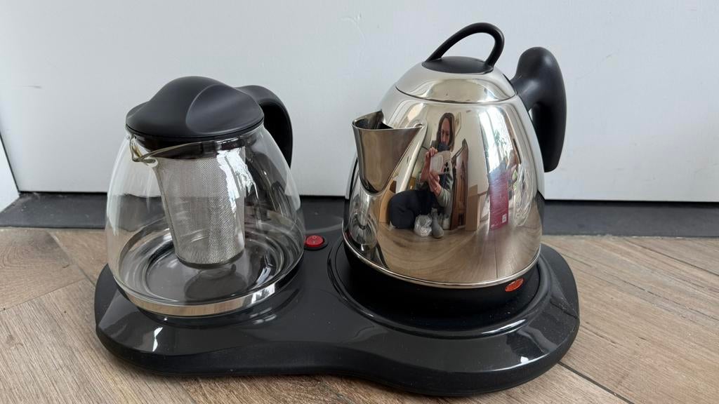 NIEUW RVS Theeset, Witgoed en Apparatuur, 1 tot 2 liter, Ophalen, Zo goed als nieuw, Rvs