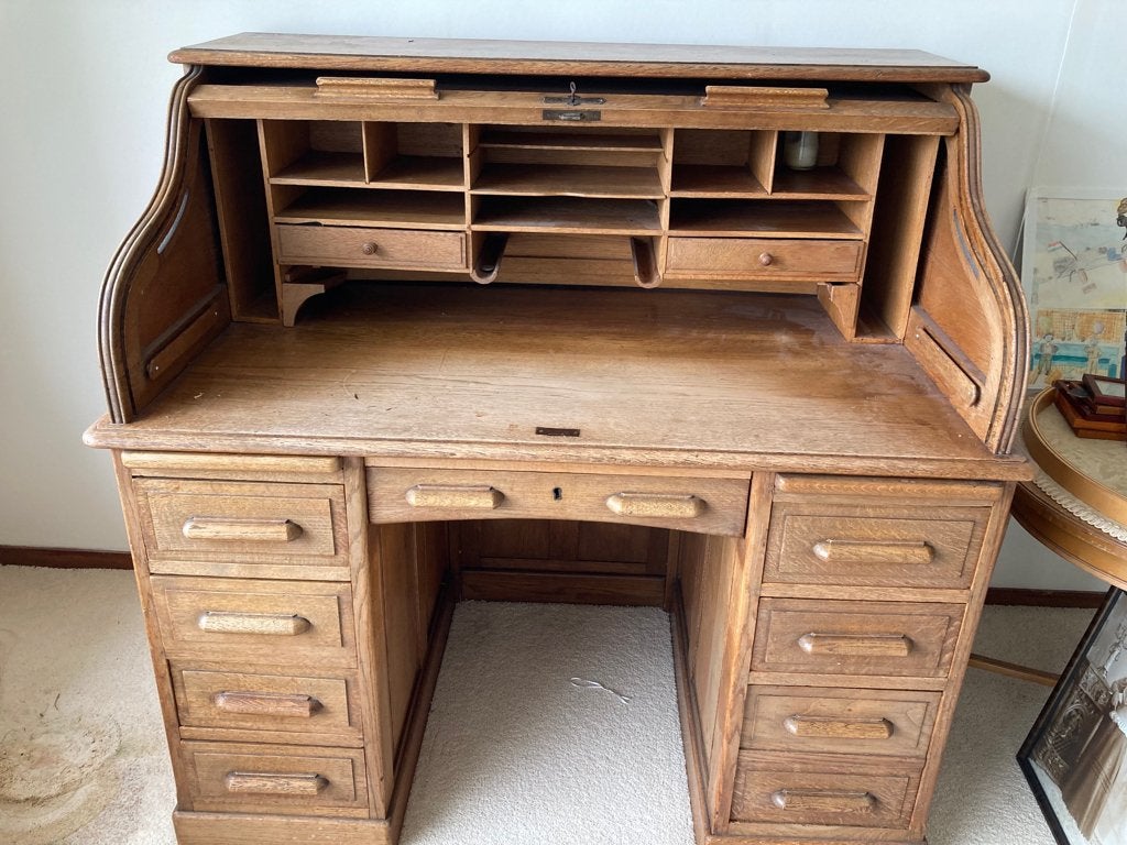 Antiek houten bureau, Ophalen, Overige typen, Gebruikt, Hout