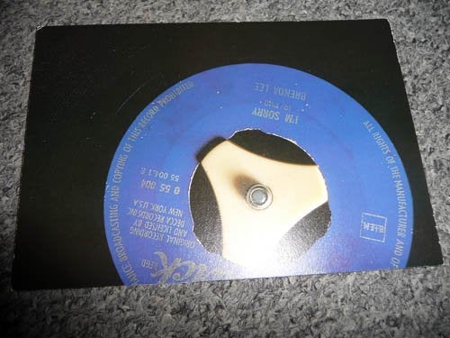 Ansichtkaart single Brenda Lee I'm sorry, Verzamelen, Muziek, Artiesten en Beroemdheden, Ophalen of Verzenden, Zo goed als nieuw