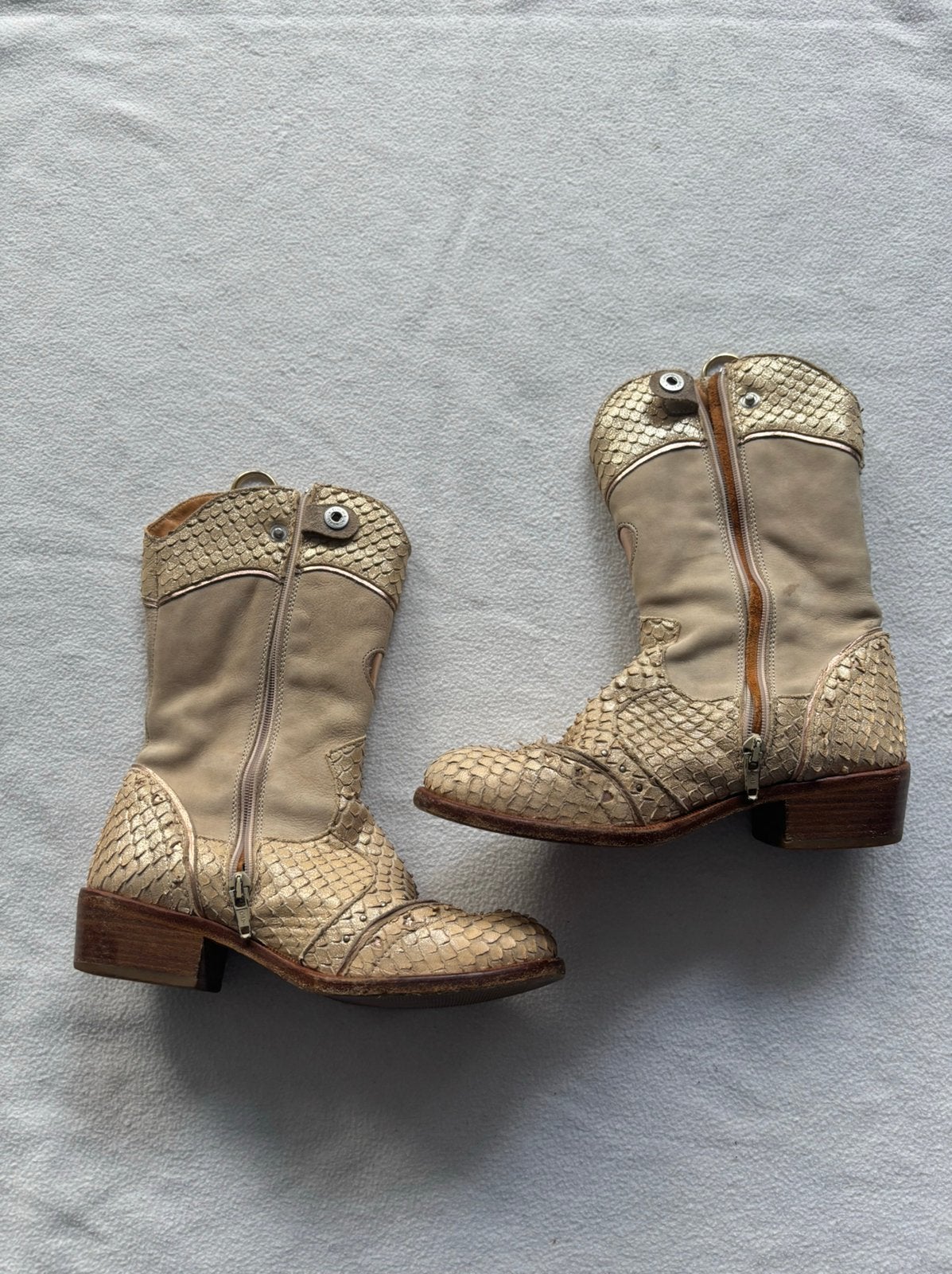 Luxe Italiaanse Gouden Cowboylaarsjes Zecchino d'Oro, Gebruikt, Meisje, Ophalen of Verzenden, Laarzen
