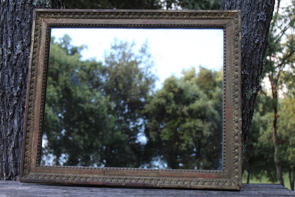 Brocante - Sobere antieke spiegel!, Ophalen, Rechthoekig
