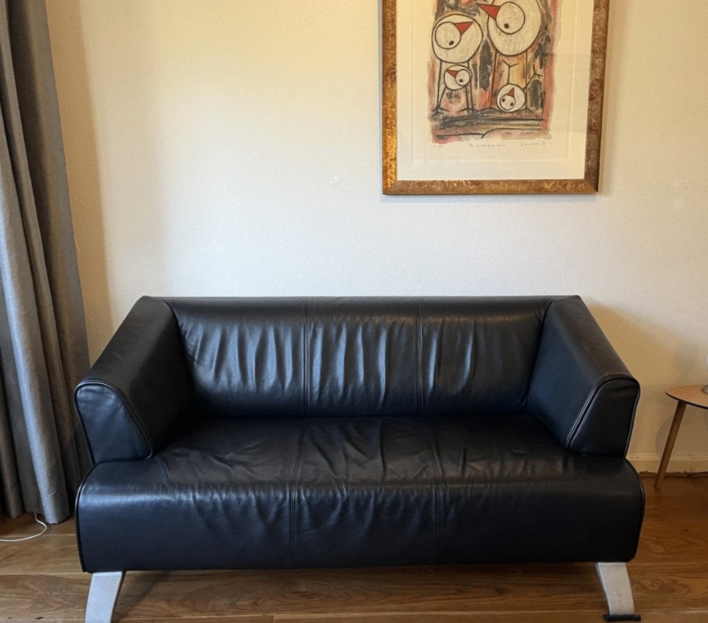 Bankstel Rolf Benz 2-zits model 2300 zwart, Ophalen, Gebruikt, 150 tot 200 cm, Tweepersoons