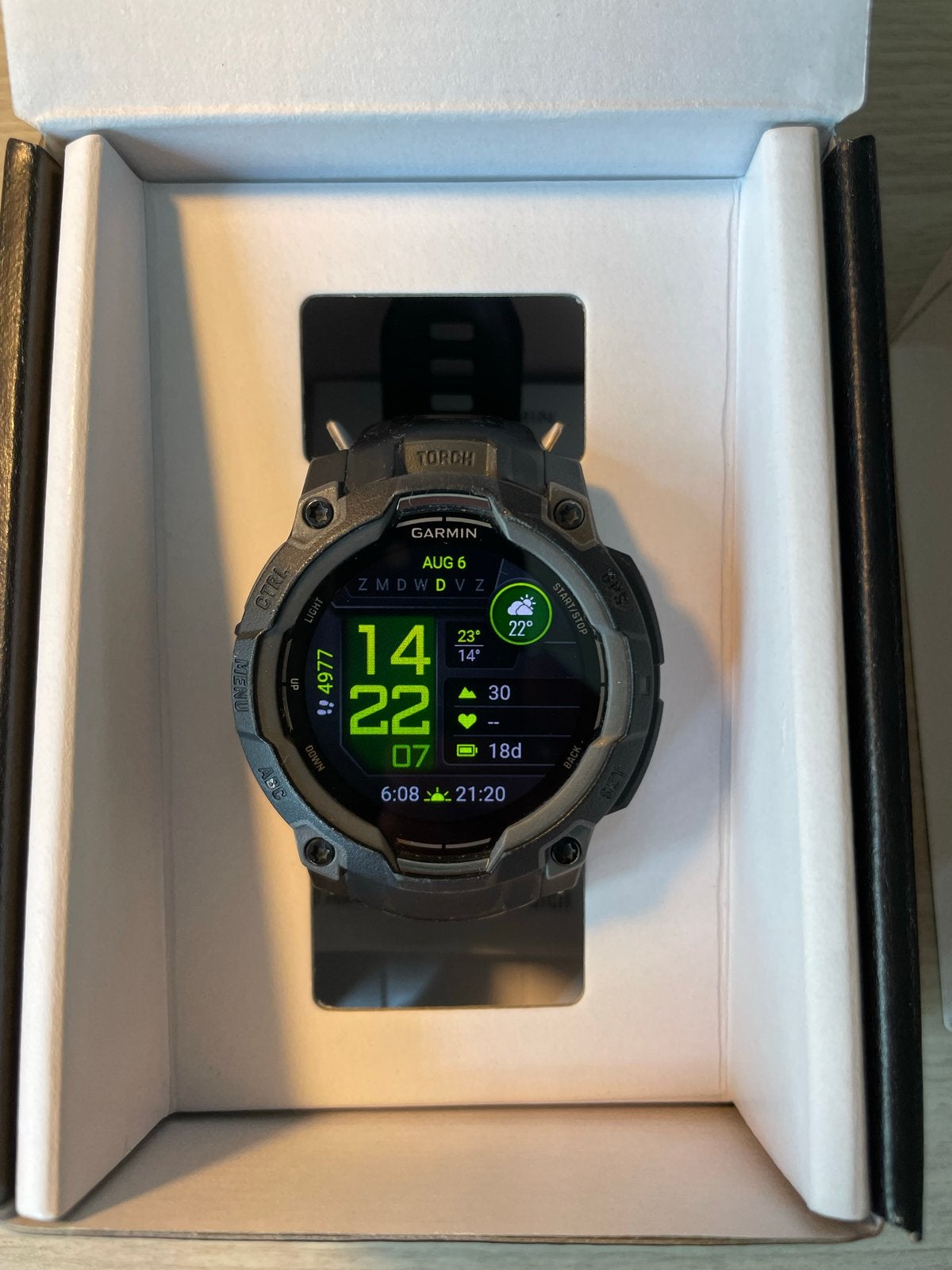 Garmin Instinct 3 45 mm AMOLED Smartwatch, Afstand, Zwart, Ophalen of Verzenden, Zo goed als nieuw
